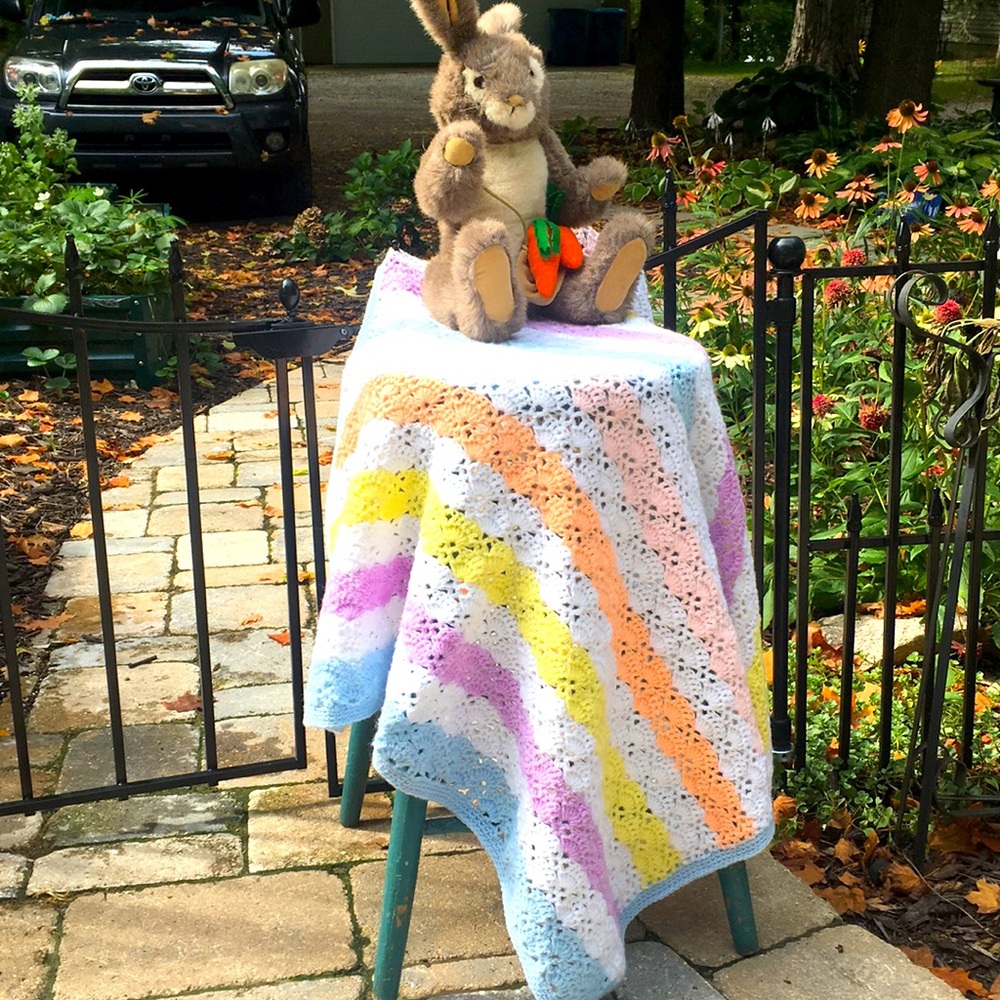 Vintage crocheted baby Afghan